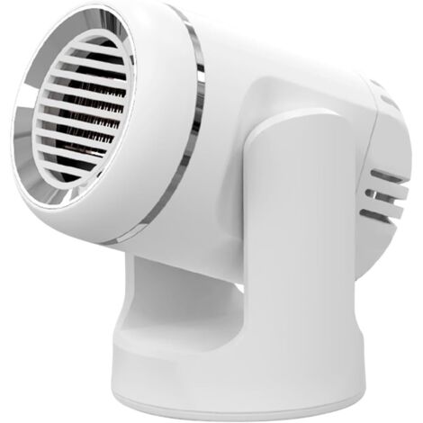 Calefactor para coche, descongelador portátil, rotación de 360°, ventilador de calentamiento/enfriamiento rápido para coches y camiones, blanco (12V) (1/5)