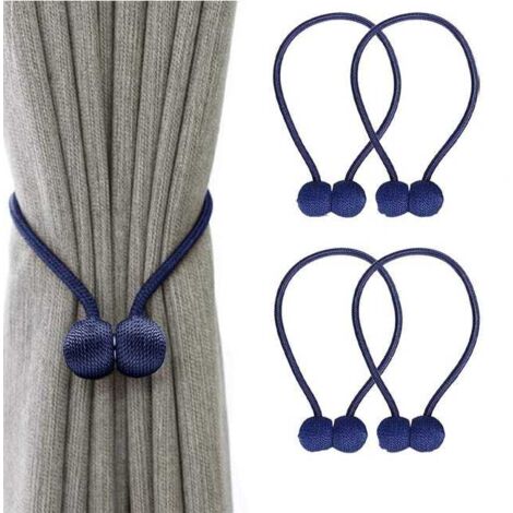 Correas magnéticas para cortina con hebilla, presilla para casco, longitud total 48 cm (azul marino) (1/5)