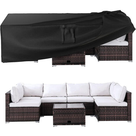 Fundas impermeables y versátiles para muebles de jardín, ideales para mesas y sillas de exterior. Resistentes, de 420D (200 cm de largo x 165 cm de ancho x 80 cm de alto). (1/5)