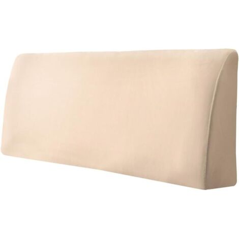 Funda elástica antipolvo para cabeceros tapizados en lino (beige, longitud del cabecero (120-140 cm))