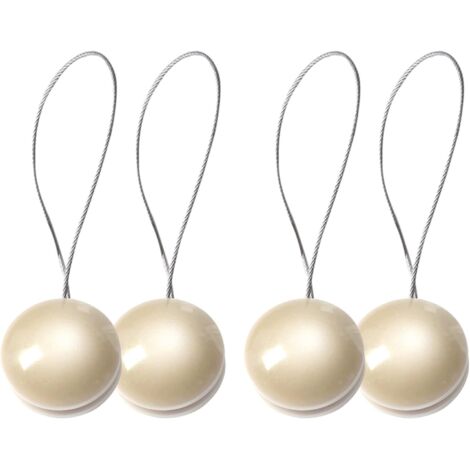 2 pares de sujetadores magnéticos para cortinas, 35 cm, decorativos, para dormitorio, sala de estar, oficina, color beige. (1/5)