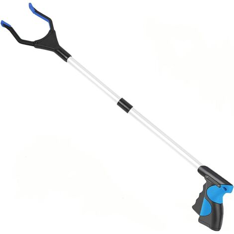 Pinza plegable para jardín, recogedor de residuos, pinza de alta calidad, mango con punta magnética para retirar residuos, brazo de extensión negro de 82 cm.
