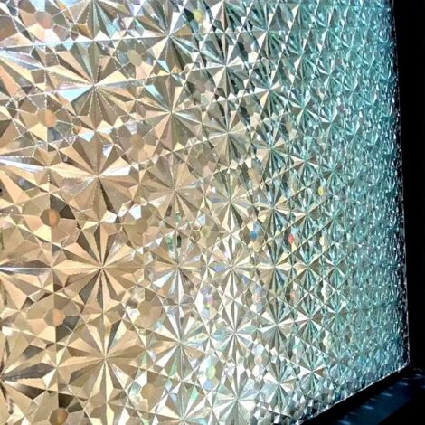 Lámina decorativa 3D para ventanas, autoadhesiva, electrostática, opaca, para crear privacidad, con estampado retro (50 x 300 cm)