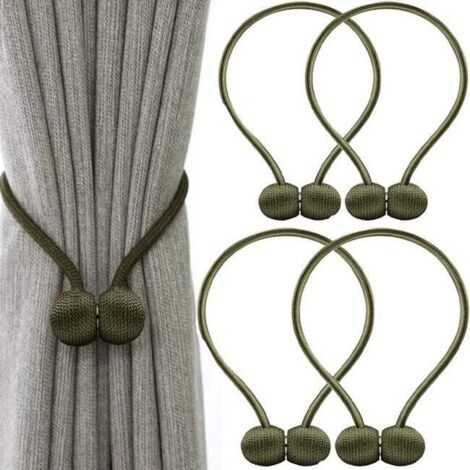 Correas magnéticas para cortinas con hebilla, presilla para casco, longitud total 48 cm (verde) (1/5)