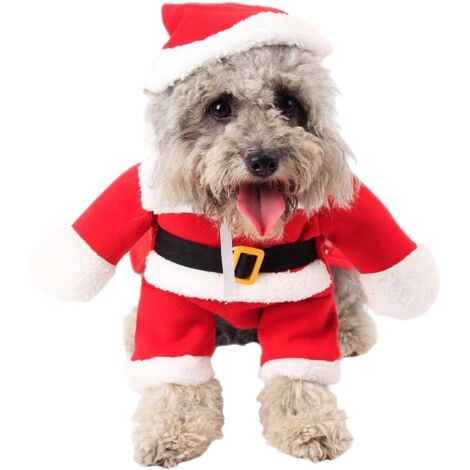 Disfraces navideños para mascotas, adorables conjuntos navideños para gatos y perros, incluyendo un gorro de Papá Noel, talla S.