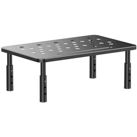 Soporte para monitor, soporte ajustable para portátil, soporte para monitor con ventilación (para ordenador, impresora), color negro. (1/5)