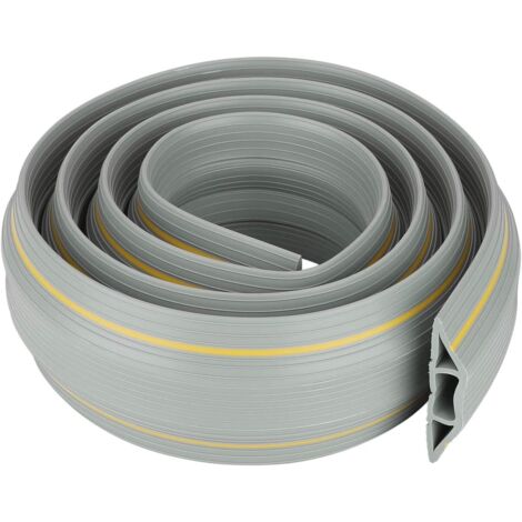 Cubierta para cables de suelo 3M, protector de cables de suelo, cubierta para cables de suelo 3M con 3 canales para cables y alambres, gris (1/5)