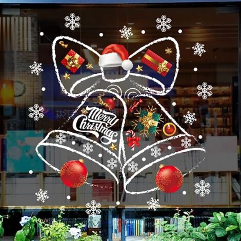 Pegatinas navideñas de PVC para ventanas, adhesivos impresos a doble cara para decoración navideña de ventanas, 45 x 60 cm (1/5)