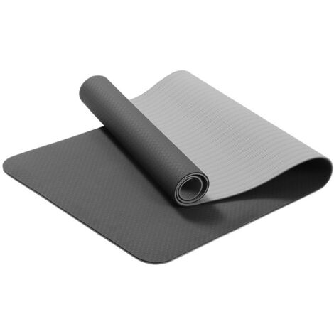 Esterilla de gimnasia, yoga y fitness, antideslizante, con correas, 183 x 61 x 0,6 cm, negra. (1/5)