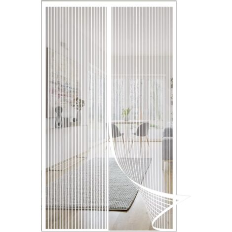 Mosquitera magnética para puerta, cortina mosquitera para puerta, mosquitera con cierre magnético, cierre automático, 80x230CM blanca (1/5)