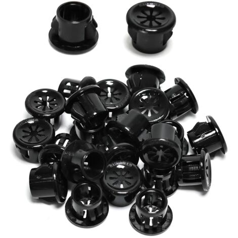 50 clips para cables, 11 mm de diámetro, clips redondos de nailon para cables de oficina, color negro. (1/5)