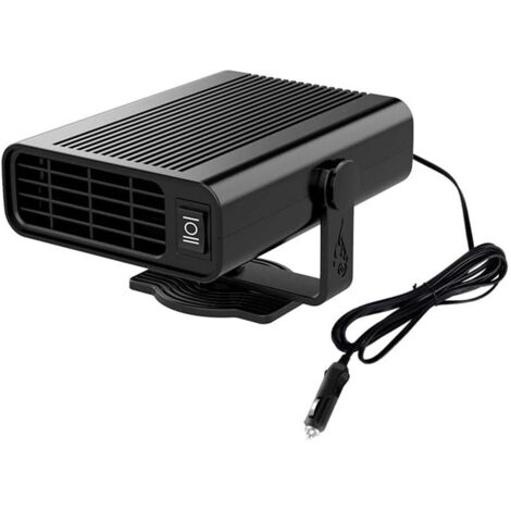Calefactor de coche con ventilador, 24 V 150 W, calentamiento y descongelación rápidos, enchufe giratorio de 360 grados para encendedor de cigarrillos, color negro. (1/5)