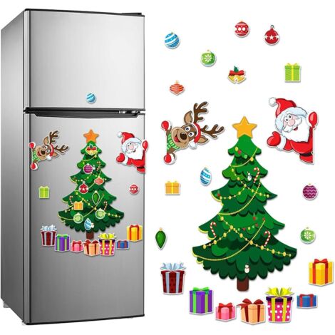 Imanes de nevera con forma de árbol de Navidad, adornos navideños, adornos navideños para la nevera