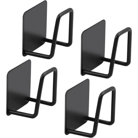 Soporte de acero inoxidable para esponjas de cocina con esponja adhesiva, ganchos adhesivos para pared para baño y cocina (negro)