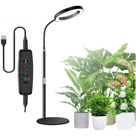 Lámpara de cultivo de espectro completo, flexible 360° con brazo ajustable, perfecta para el cultivo de plantas de interior.