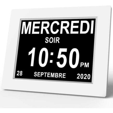 Reloj digital de One Piece de 8 pulgadas con calendario, fecha y hora, reloj para padres con Alzheimer, recordatorio de medicamentos