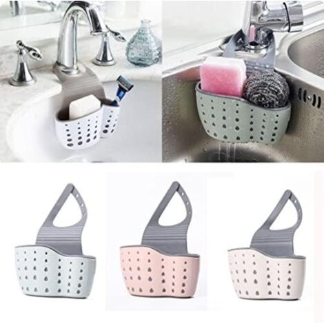 Cesta escurridora, escurridor de cocina, bolsa escurridora ajustable, soporte para esponja, beige
