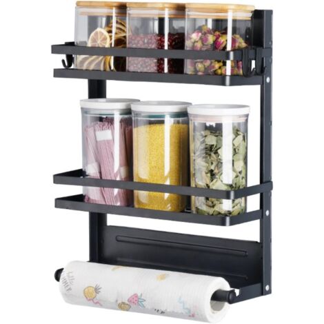 Estante magnético para especias para refrigerador - Capacidad de 20 kg - Metal apto para uso alimentario - Doble capa