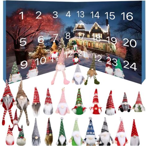 Decoración para calendario de Adviento y Navidad con gnomos, figura coleccionable de gnomo.