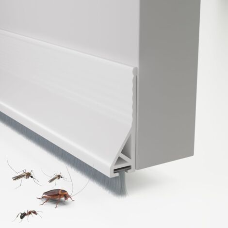 Burlete inferior para puerta: resistente al viento, al sonido y a los insectos, se utiliza para sellar huecos en la parte inferior de la puerta, color blanco (1 m).