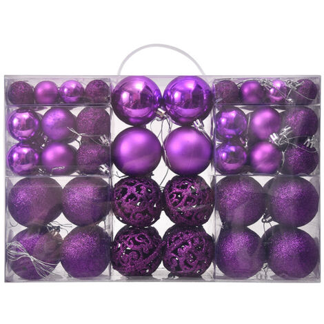 100 adornos navideños de plástico para colgar, perfectos para fiestas navideñas, bodas y otras celebraciones (morado).