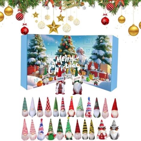 Calendario de Adviento de Gnomos 2025, 24 figuritas de gnomos coleccionables, calendario de Adviento de 24 días, regalo de calendario de Adviento.