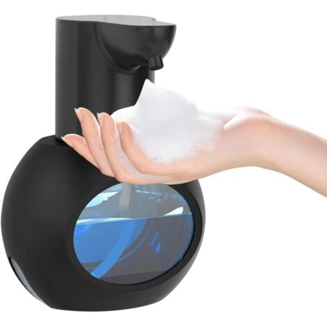 Dispensador automático de jabón espumoso, 420 ml, 4 niveles ajustables, dispensador eléctrico recargable con sensor, color negro.