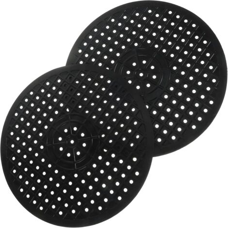 Alfombrilla protectora redonda de goma negra para fregadero de cocina, de 31 cm de diámetro.