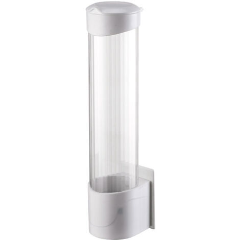 Soporte para vasos de papel, soporte de pared para vasos de papel, soporte a prueba de polvo, adecuado para oficinas, hogares y restaurantes (blanco).