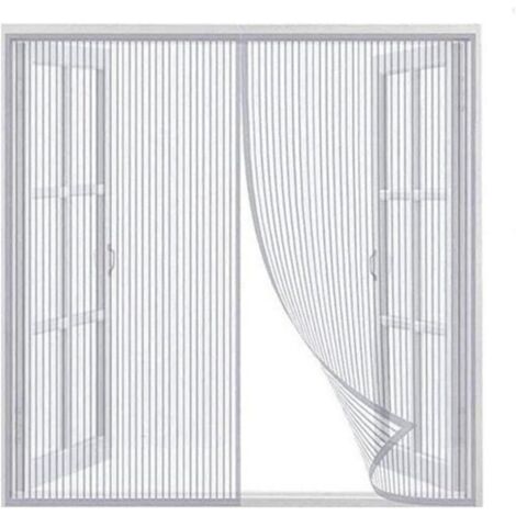 Persianas magnéticas de cierre automático, mosquitera gruesa para puerta, con imanes, dimensiones 100100 cm, color blanco.