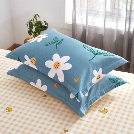 Fundas de almohada individuales/dobles de algodón para el hogar y residencias estudiantiles, 4874 cm (un par)