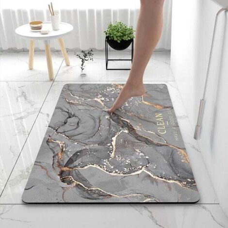 Alfombrilla de baño absorbente de tierra de diatomeas, alfombrilla antideslizante para el suelo, alfombrilla de baño de secado rápido (40 × 60 cm)