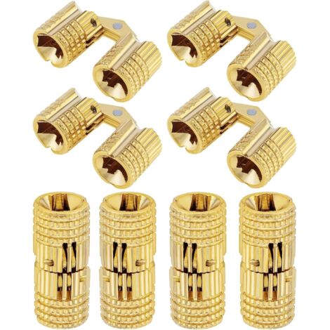 Bisagras cilíndricas de 12 mm para puertas de armario, conexión de panel, caja pequeña para bricolaje, bisagras ocultas, 8 piezas