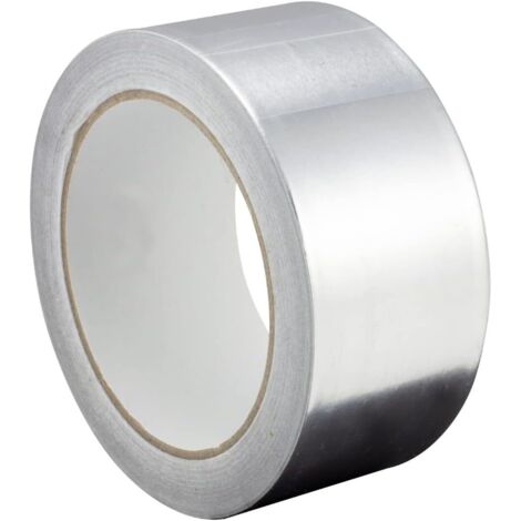 Cinta de papel de aluminio de 60 mm x 20 m - Autoadhesiva, impermeable, resistente al calor - Ideal para sellado y aislamiento - 1 rollo