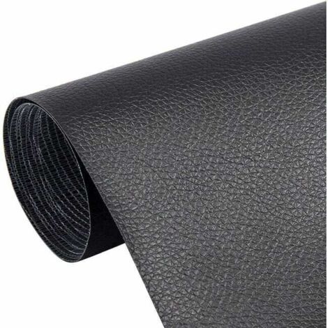 Parche de reparación autoadhesivo - ideal para reparar sofás, asientos de coche, etc. - 1 lámina, 40 × 200 cm, negro