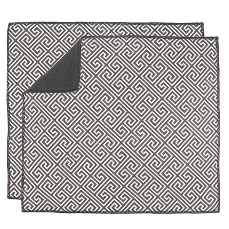 Juego de alfombrillas escurridoras de microfibra (estampado gris), de secado rápido, aptas para cocinas, encimeras y mesas de comedor, lavables a máquina, 46,5 x 41 cm.