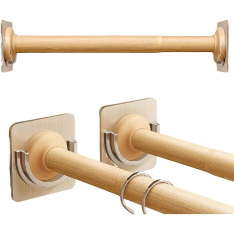 Perchero de madera ajustable, no requiere taladrar, apto para armarios, baños y lavaderos (de 0,35 a 0,5 metros), 1 unidad.