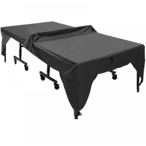 Funda plegable impermeable de poliéster negro para mesa de ping-pong, apta para uso interior y exterior, 210D (280 x 153 x 73 cm)