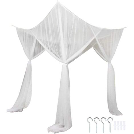Mosquitera de interior, tienda de viaje, reforzada en las cuatro esquinas, blanca, se puede colgar.