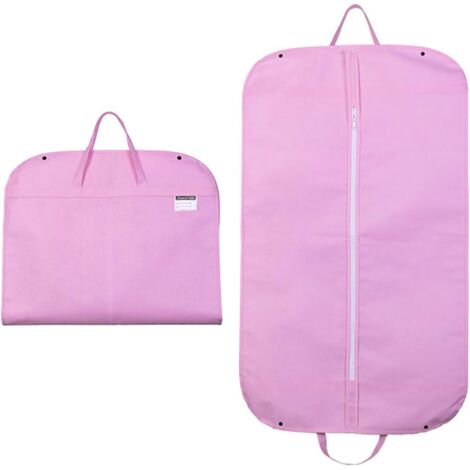 Bolsas de viaje para ropa, juego de 2 bolsas plegables y transpirables con asas, compartimento de almacenamiento con cremallera, 60 x 100 cm, rosa.