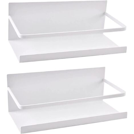 Estantes para especias, juego de 2 estantes magnéticos para especias, aptos para frigoríficos y para guardar alimentos en el frigorífico de la cocina (blanco).