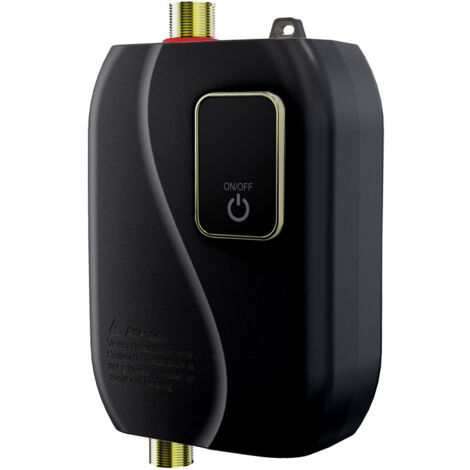 Calentador de agua instantáneo para debajo del fregadero, calentador de agua eléctrico, mini calentador de agua instantáneo apto para cocinas y baños de autocaravanas (negro)