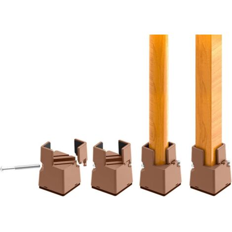 Extensiones para muebles, de 5 cm de altura (juego de 4 piezas), aptas para sofás, mesas y sillas, para muebles con un diámetro de 2 a 4 cm, color marrón.