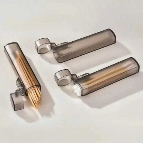 soportes de plástico transparente para bastoncillos de algodón o palillos de dientes, estilo minimalista moderno, recipiente de plástico transparente