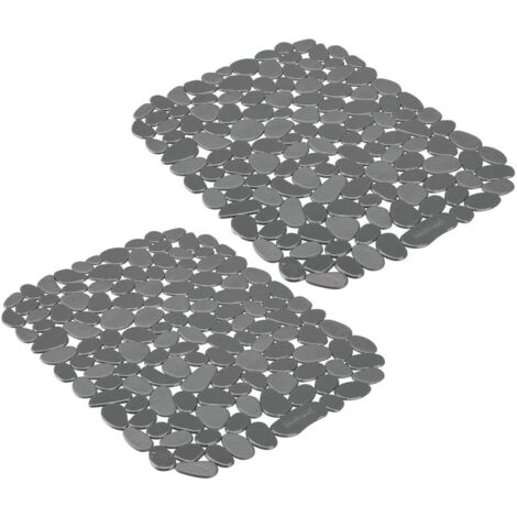 Alfombrillas recortables para fregadero (juego de 2) – PVC resistente a los arañazos – Protectores para platos y fregaderos – Gris oscuro