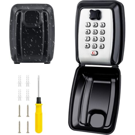 Caja fuerte de seguridad para llaves de exterior, caja fuerte grande para llaves montada en la pared, con cerradura de combinación de 12 dígitos, impermeable y resistente a la corrosión, segura y fiab
