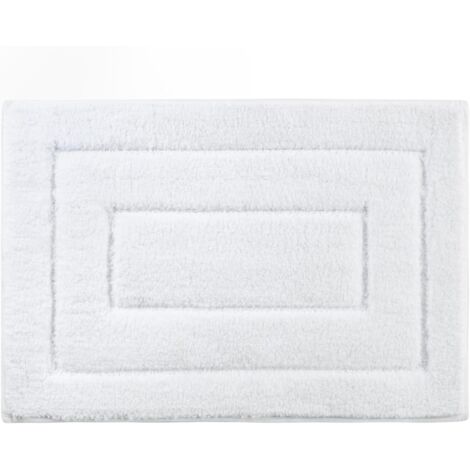 Alfombrilla de baño, dimensiones 40 x 60 cm, lavable, ultrasuave y antideslizante, de microfibra, color blanco.