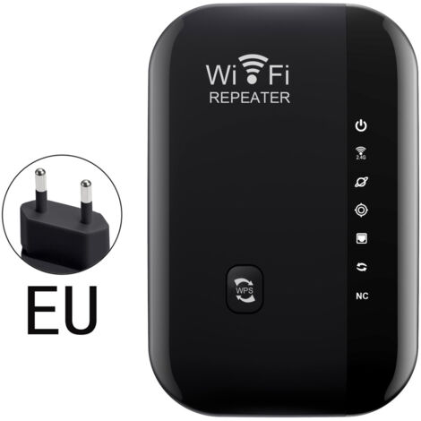 Amplificador de señal WiFi para videojuegos - con puerto Ethernet, amplificador de señal doméstico, negro.