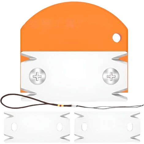 Cepillo de mano profesional para carpintería - herramienta angular para desbarbar, color naranja (con correa para la muñeca + 2 cuchillas de repuesto)