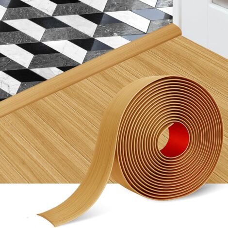 Tira autoadhesiva para umbral de puerta de 5 cm (2 pulgadas), tira de sellado flexible de PVC (blanco álamo amarillo, 2 metros)